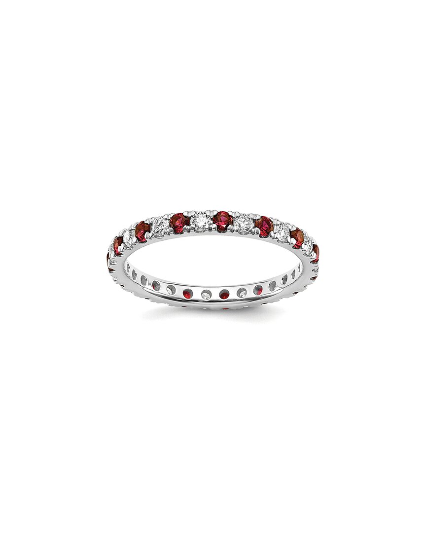 Lab Grown Gemstones 14k 1.75 Ct. Tw. Lab-grown Diamond & Lab-grown Ruby Eternity Ring