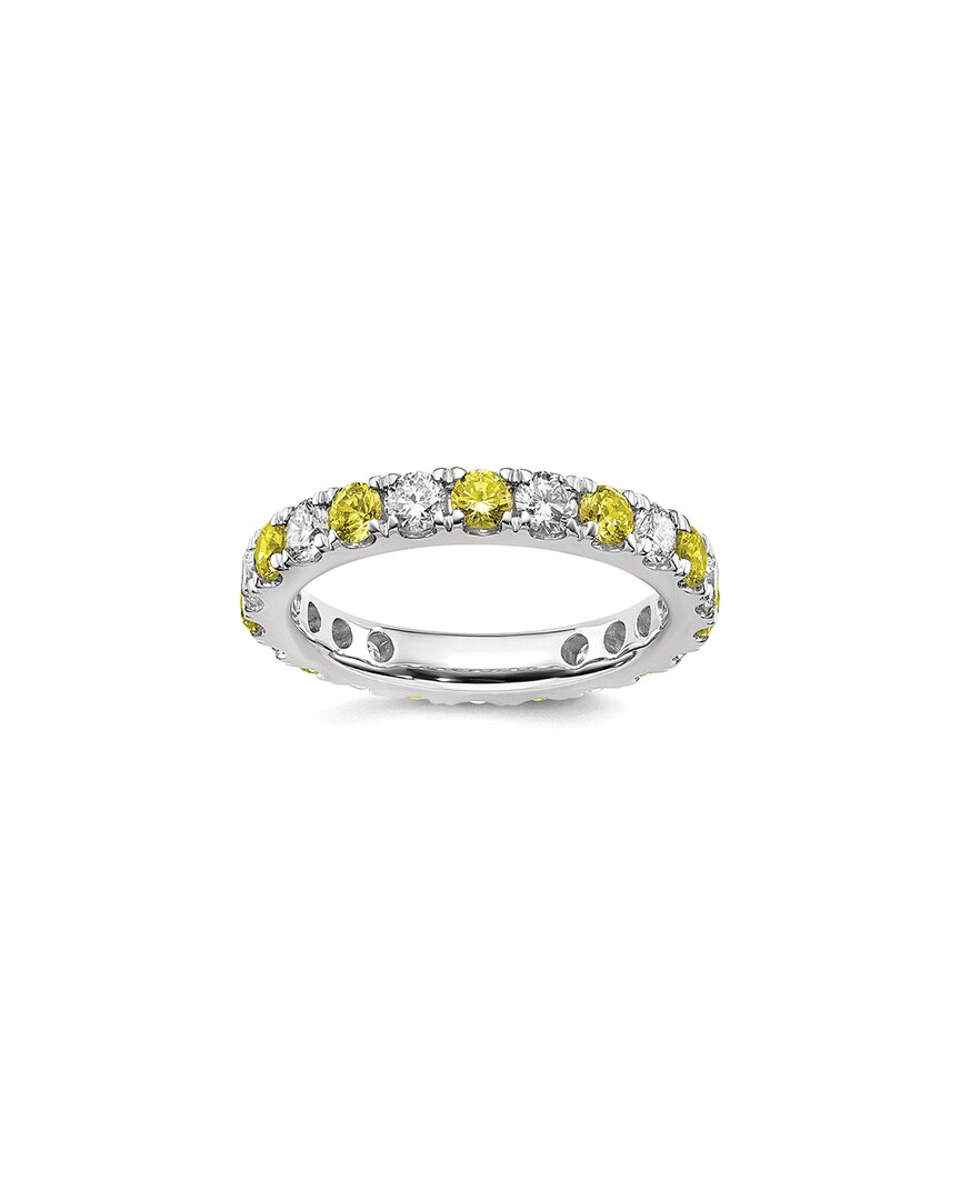 Lab Grown Gemstones 14k 1.75 Ct. Tw. Lab-grown Diamond & Lab-grown Yellow Sapphire Eternity Ring