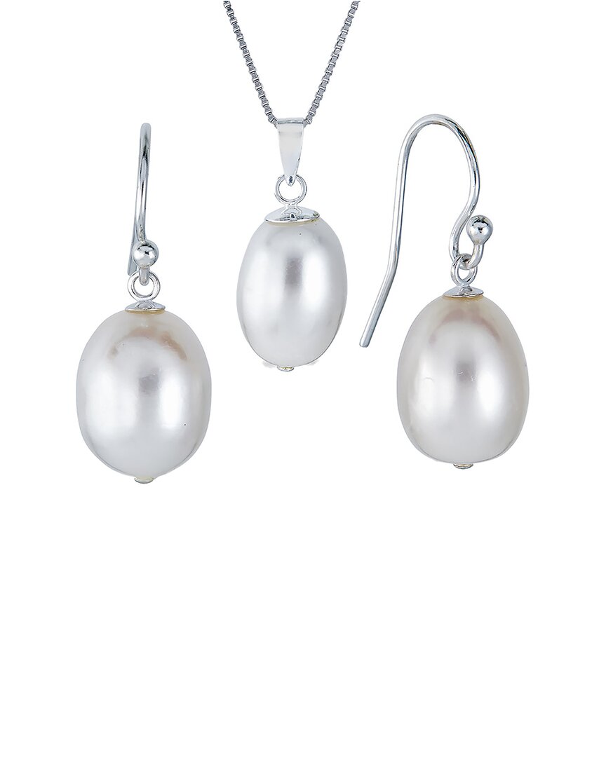 Belpearl Silver 9mm Pearl Earrings In Silver