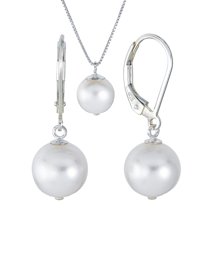 Belpearl Silver 8.5mm Pearl Earrings In Silver