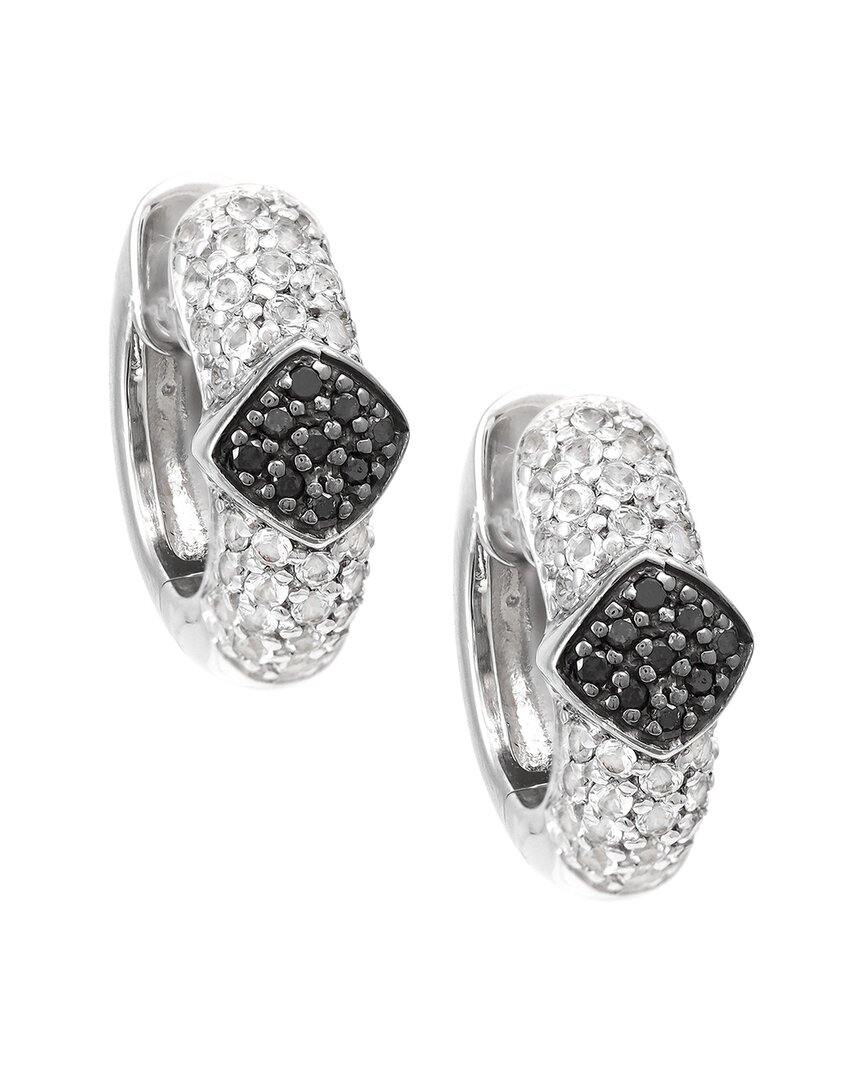 Gemstones Silver 1.36 Ct. Tw. Diamond & White Topaz Earrings
