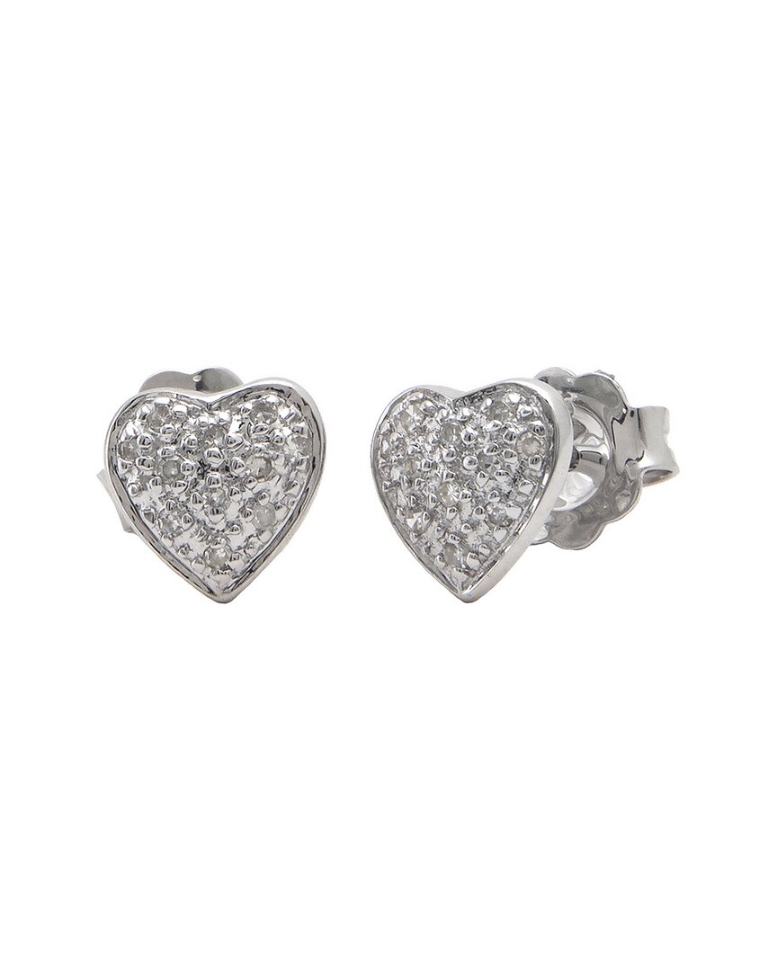 Diamond Select Cuts Silver Diamond Heart Earrings