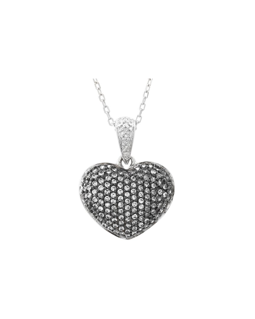 Gemstones Silver 0.81 Ct. Tw. Diamond & White Topaz Necklace