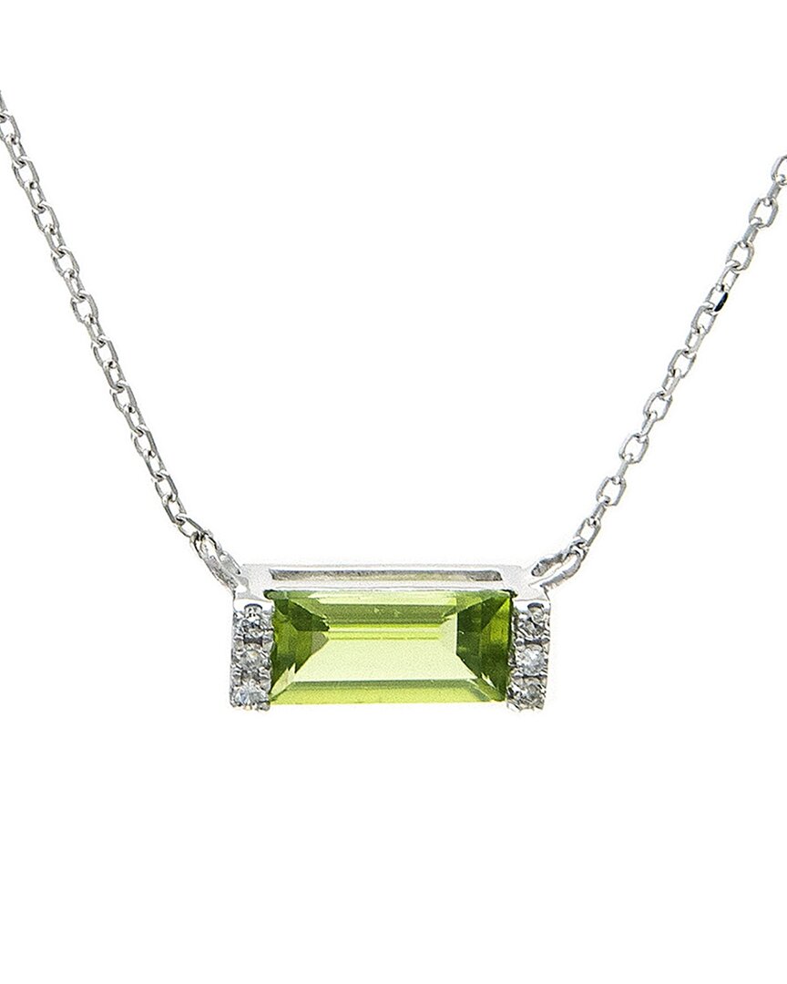 Shop Diamond Select Cuts Silver 0.60 Ct. Tw. Diamond & Peridot Necklace