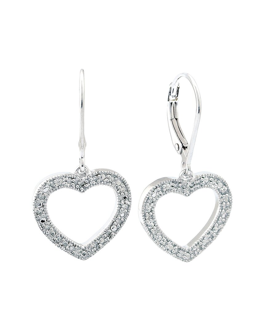 Diamond Select Cuts Silver Diamond Heart Earrings