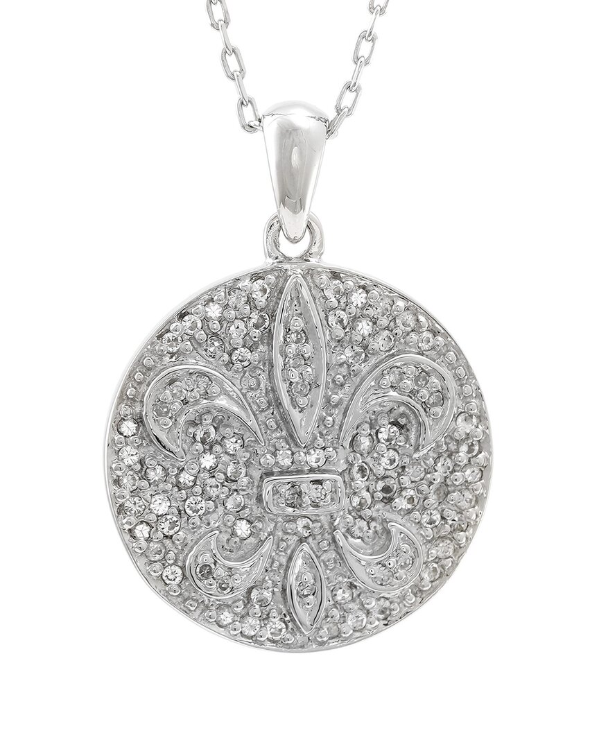 Gemstones Silver 0.40 Ct. Tw. Diamond & White Topaz Necklace