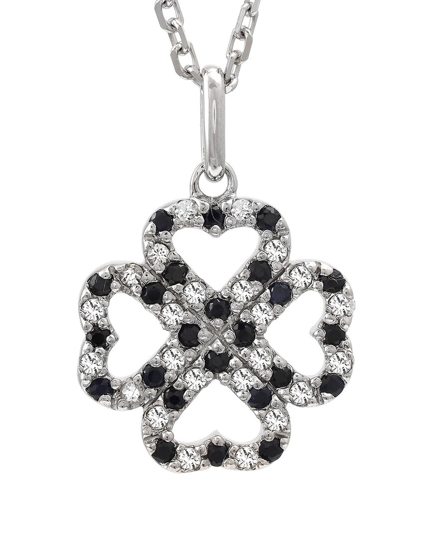 Gemstones Silver 0.43 Ct. Tw. Diamond & White Topaz Necklace