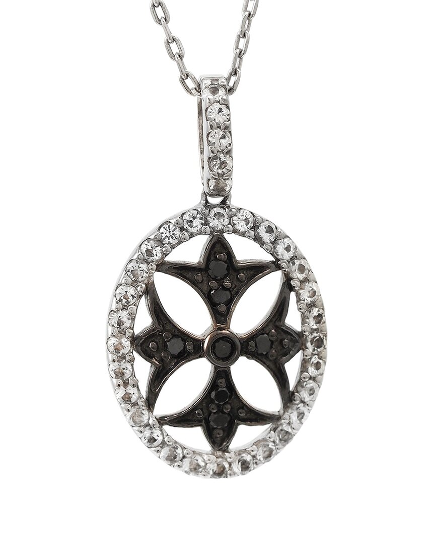 Gemstones Silver 0.67 Ct. Tw. Diamond & White Topaz Necklace