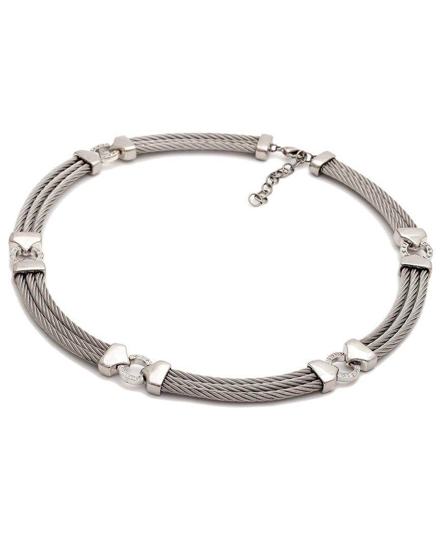 Diamond Select Cuts Silver & Steel Diamond Necklace