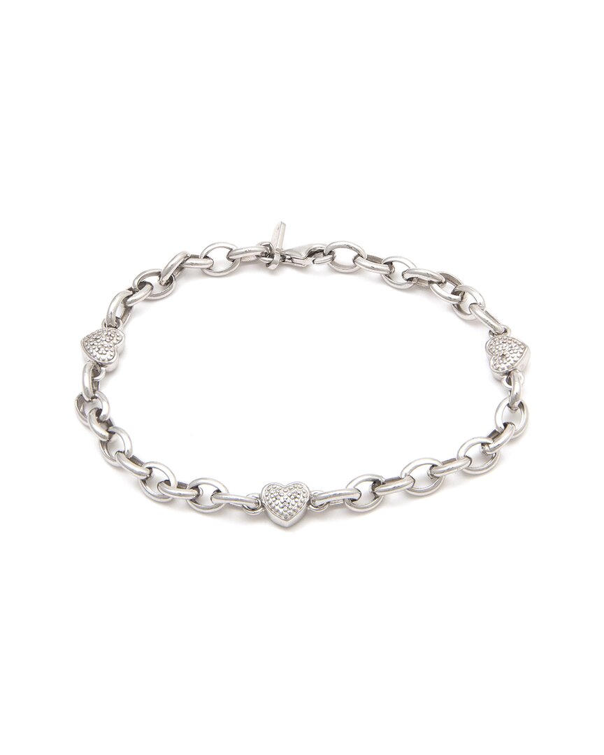 Diamond Select Cuts Silver Diamond Heart Bracelet