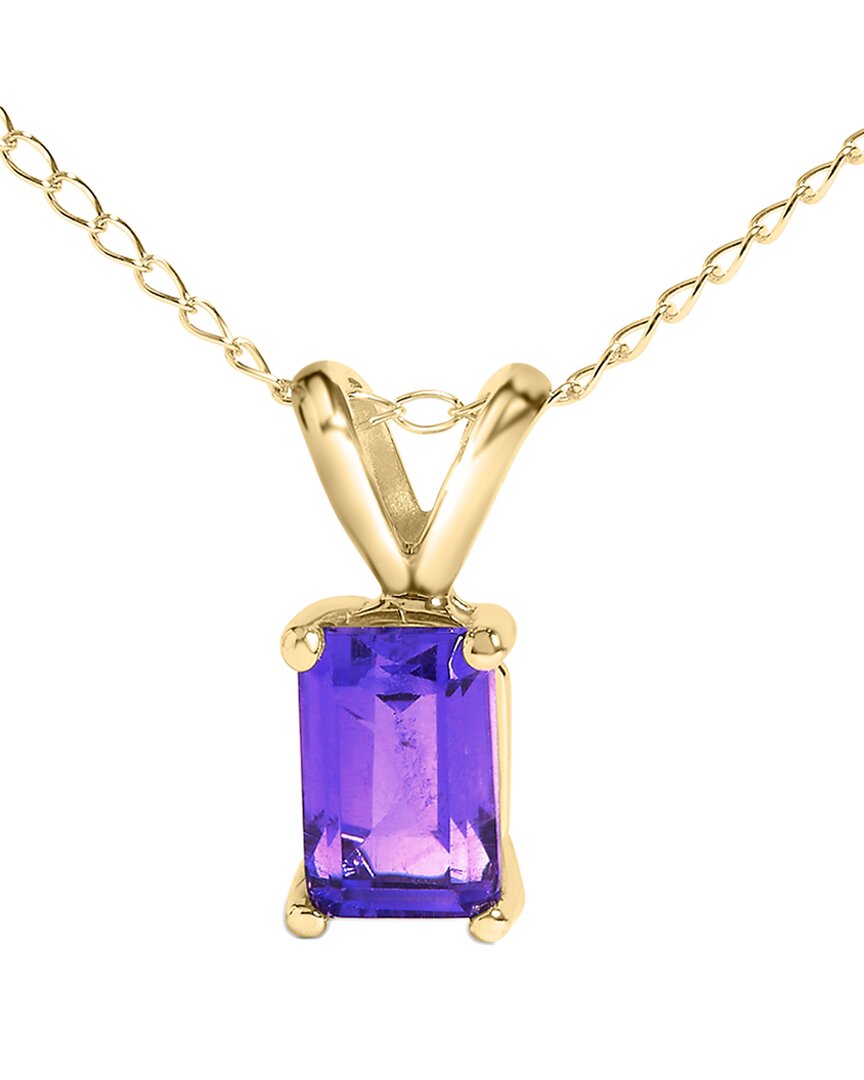 Haus Of Brilliance Colorful Gemstones 14k 0.40 Ct. Tw. Amethyst Pendant Necklace In Purple