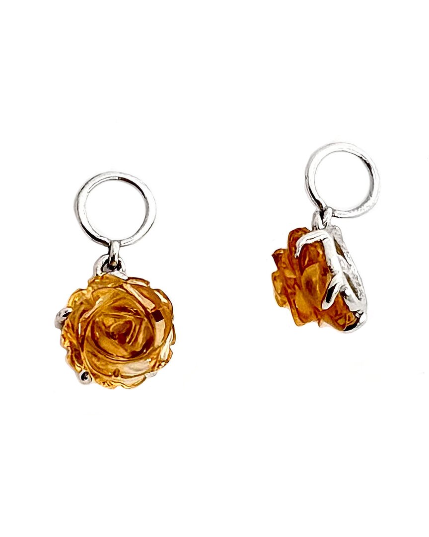 Gemstones 1.54 Ct. Tw. Citrine 14k Earring Charms In Metallic