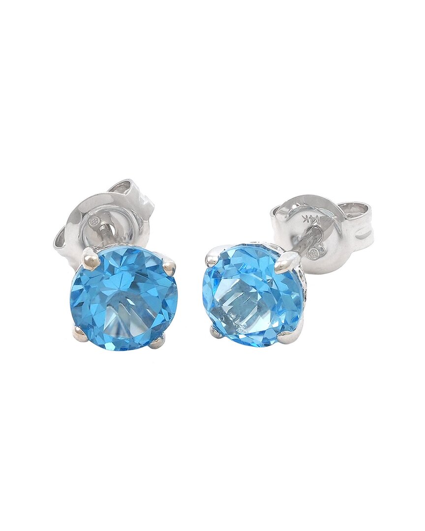 Gemstones 1.94 Ct. Tw. Blue Topaz 14k Earrings