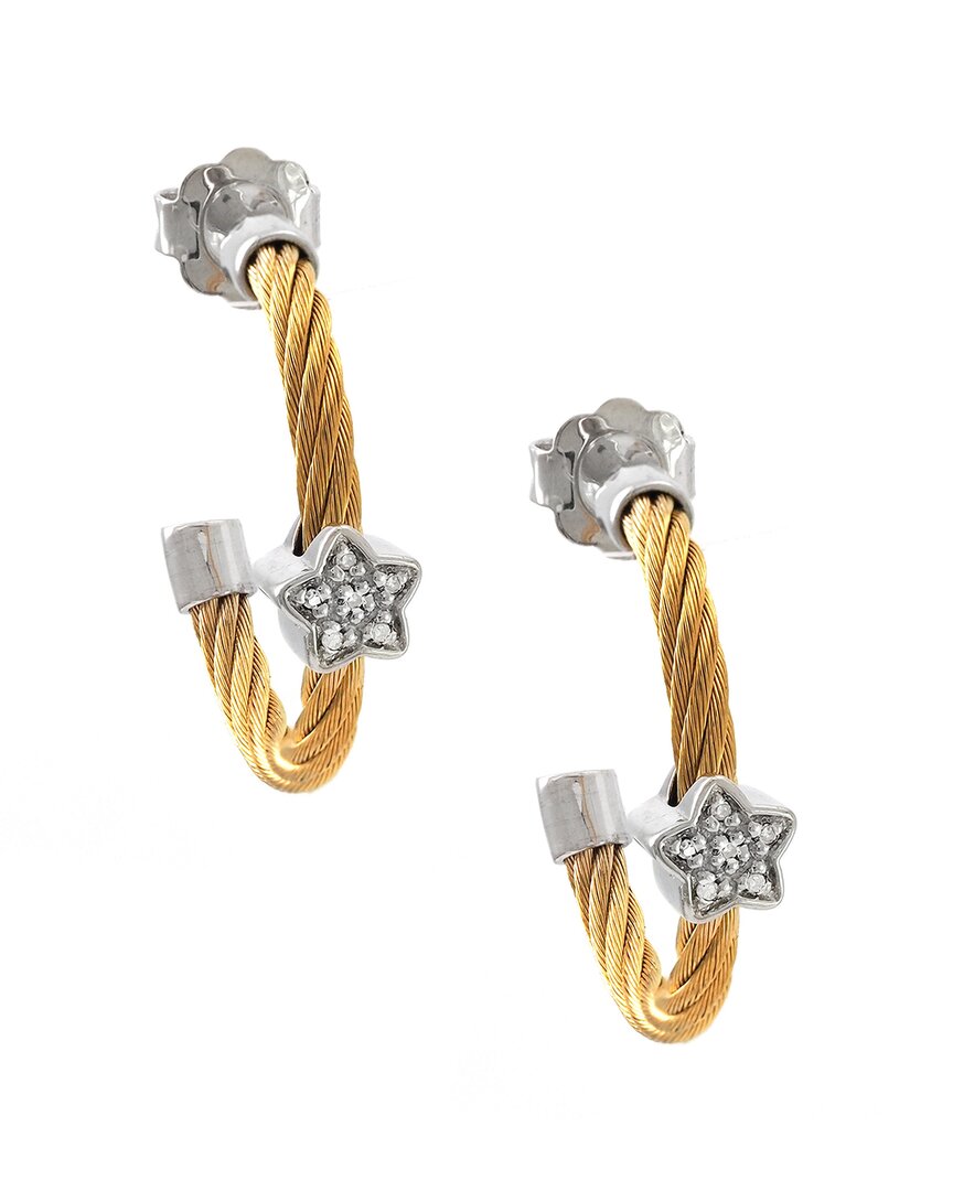 Diamond Select Cuts 0.04 Ct. Tw. Diamond Silver Earrings In Gold