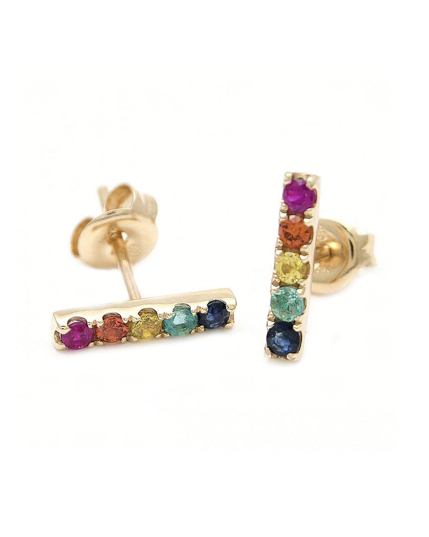 Gemstones 0.35 Ct. Tw. Multi Gem 14k Earrings In Multi