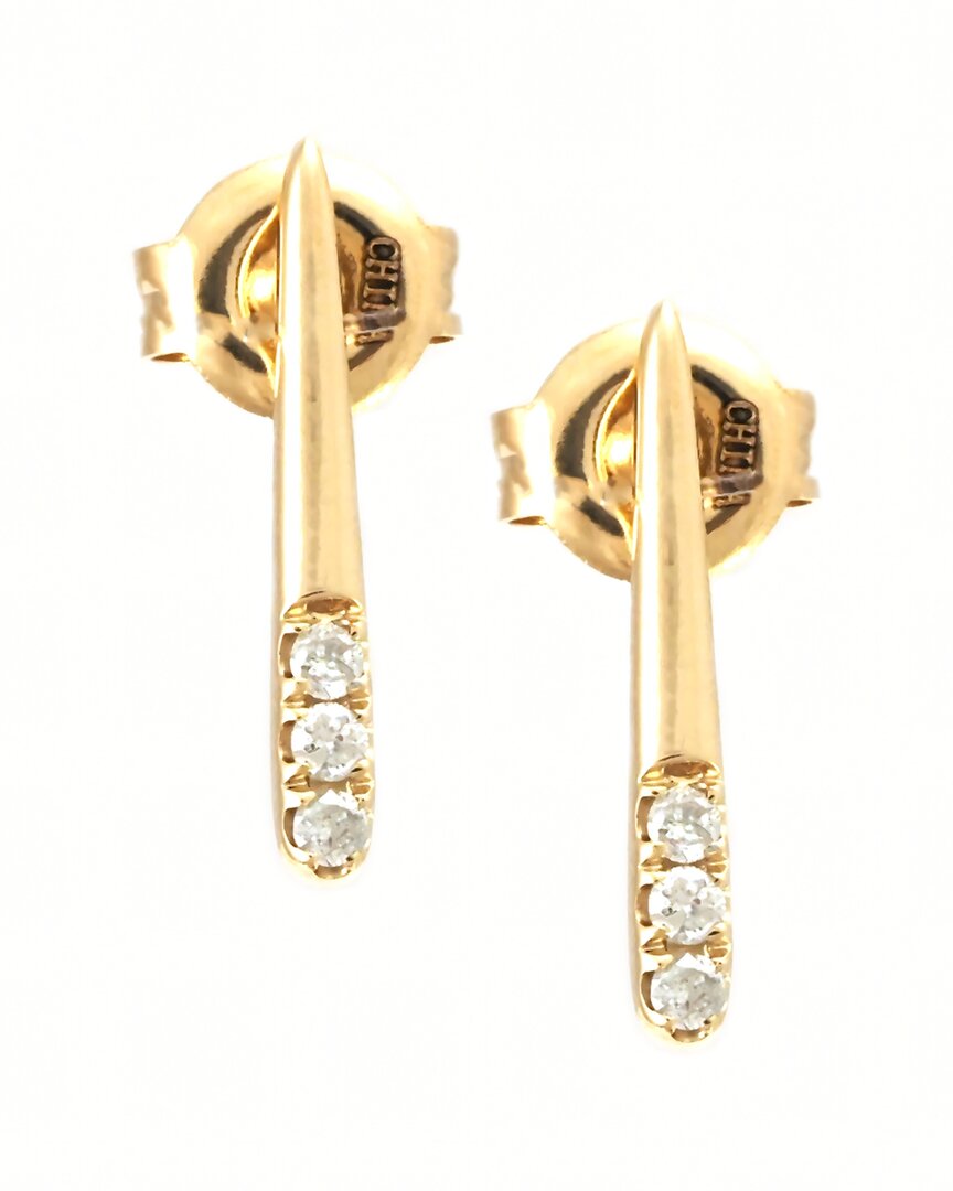 Diamond Select Cuts 0.08 Ct. Tw. Diamond 14k Earrings In Gold