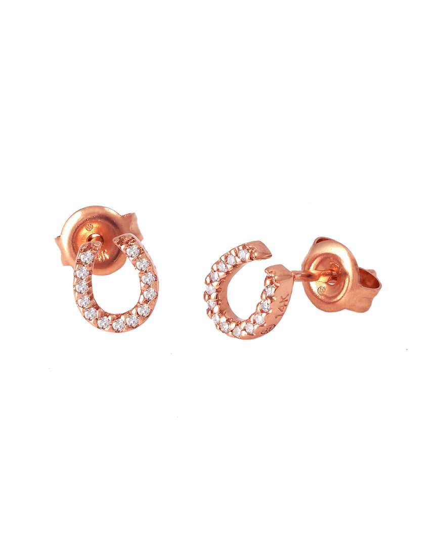 Diamond Select Cuts 0.08 Ct. Tw. Diamond 14k Rose Gold Earrings In Pink