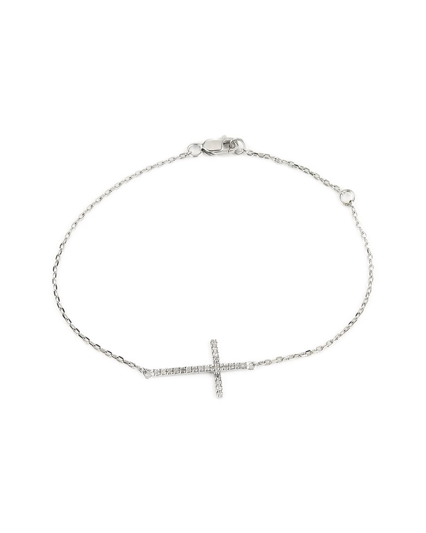 Diamond Select Cuts 0.09 Ct. Tw. Diamond 14k Bracelet In Silver