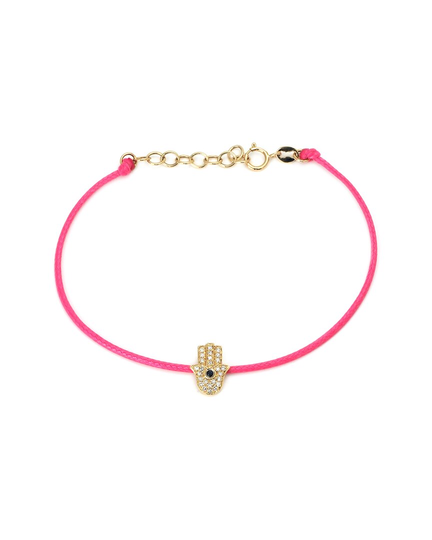 Gemstones 0.10 Ct. Tw. Diamond & Sapphire 14k Bracelet In Pink