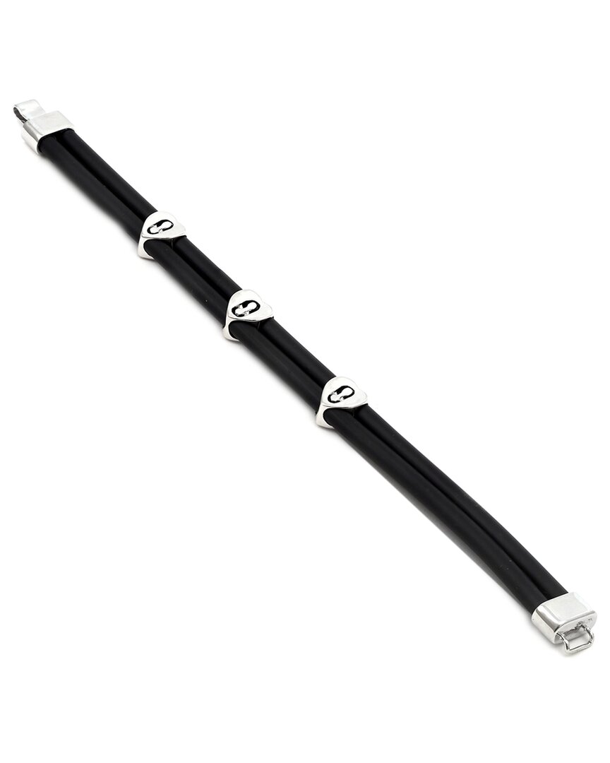 Diamond Select Cuts 0.03 Ct. Tw. Diamond Silver Bracelet In Black