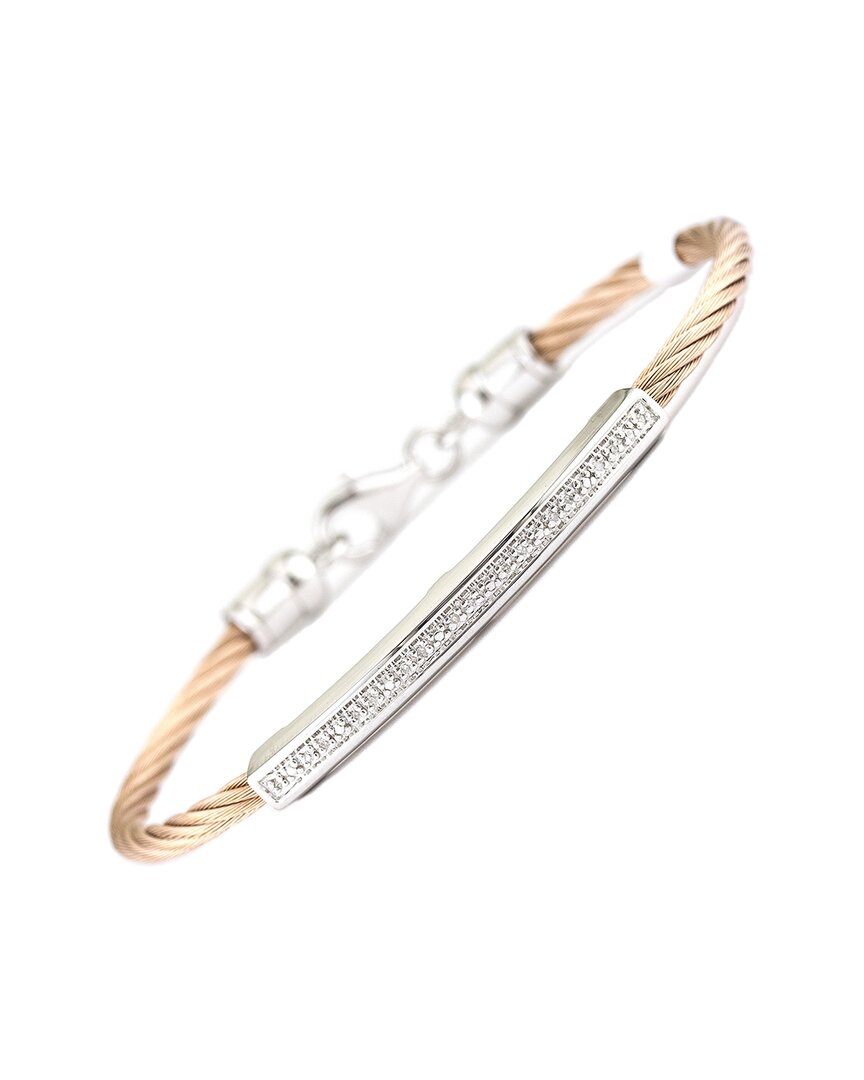 Diamond Select Cuts 0.05 Ct. Tw. Diamond Silver Bangle In Gold