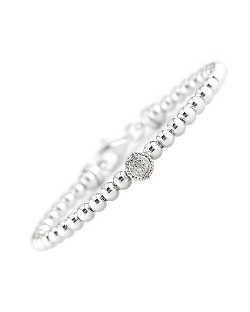 Diamond Select Cuts 0.02 Ct. Tw. Diamond Silver Bangle In Silver