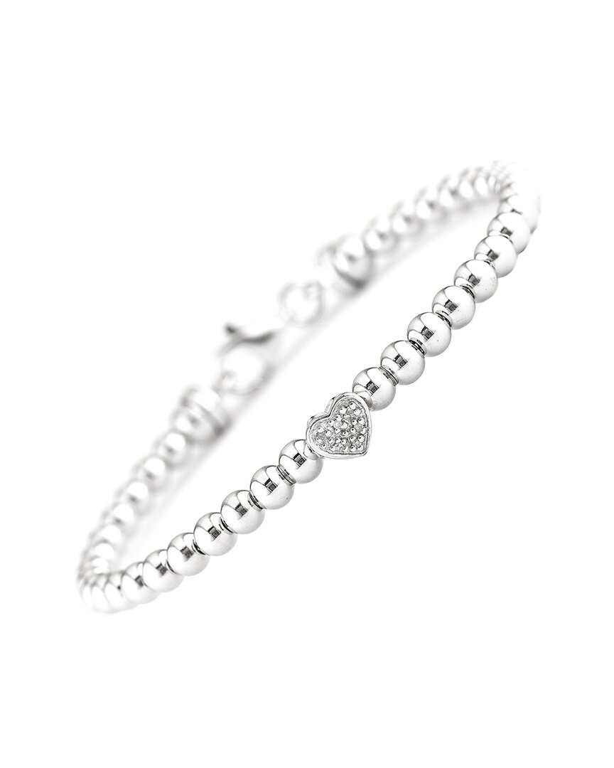 Diamond Select Cuts 0.02 Ct. Tw. Diamond Silver Bangle In Metallic