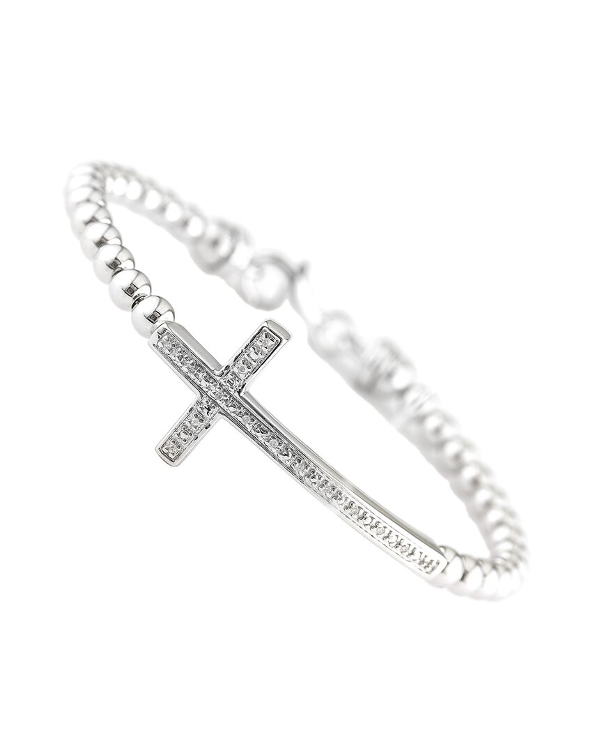 Diamond Select Cuts 0.05 Ct. Tw. Diamond Silver Bangle In Silver
