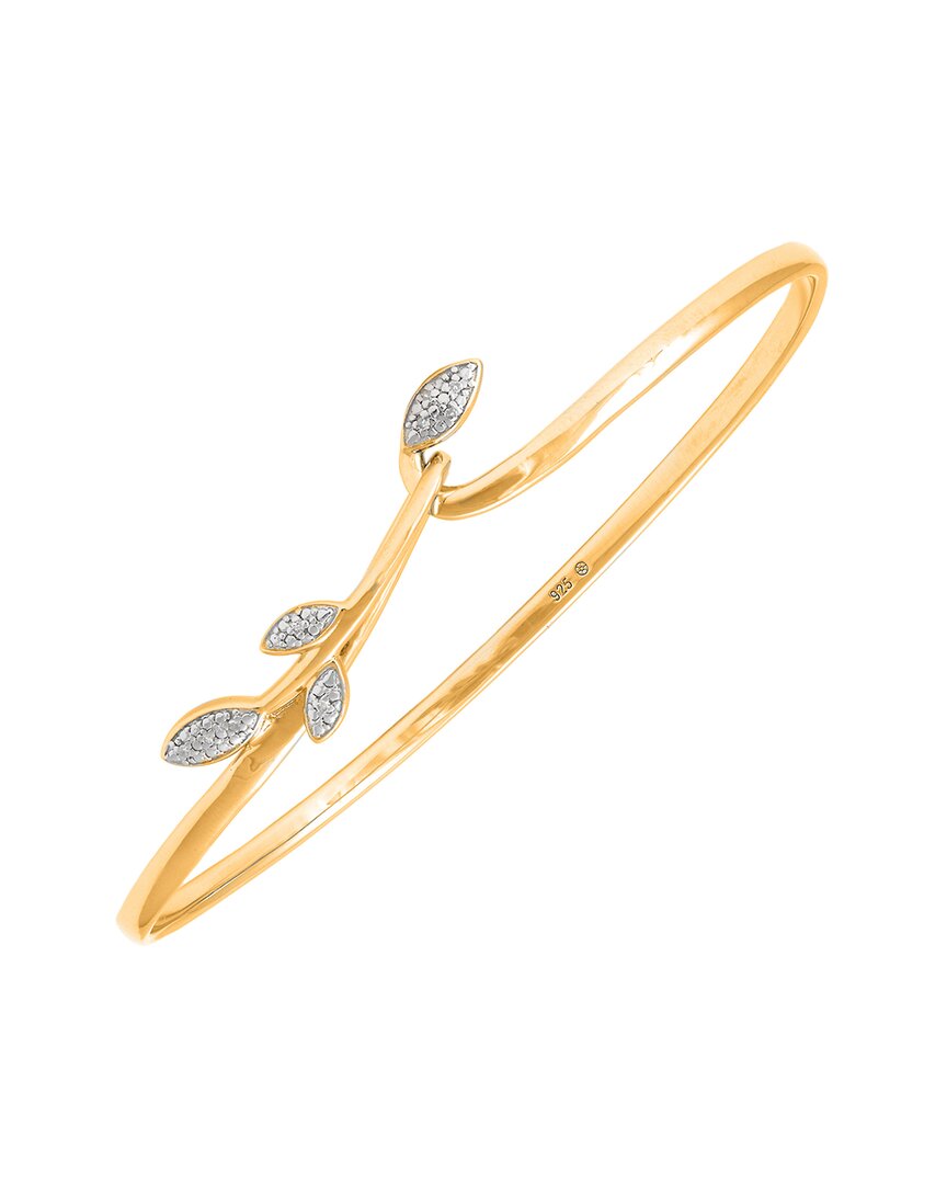 Diamond Select Cuts 0.05 Ct. Tw. Diamond Silver Bangle In Gold