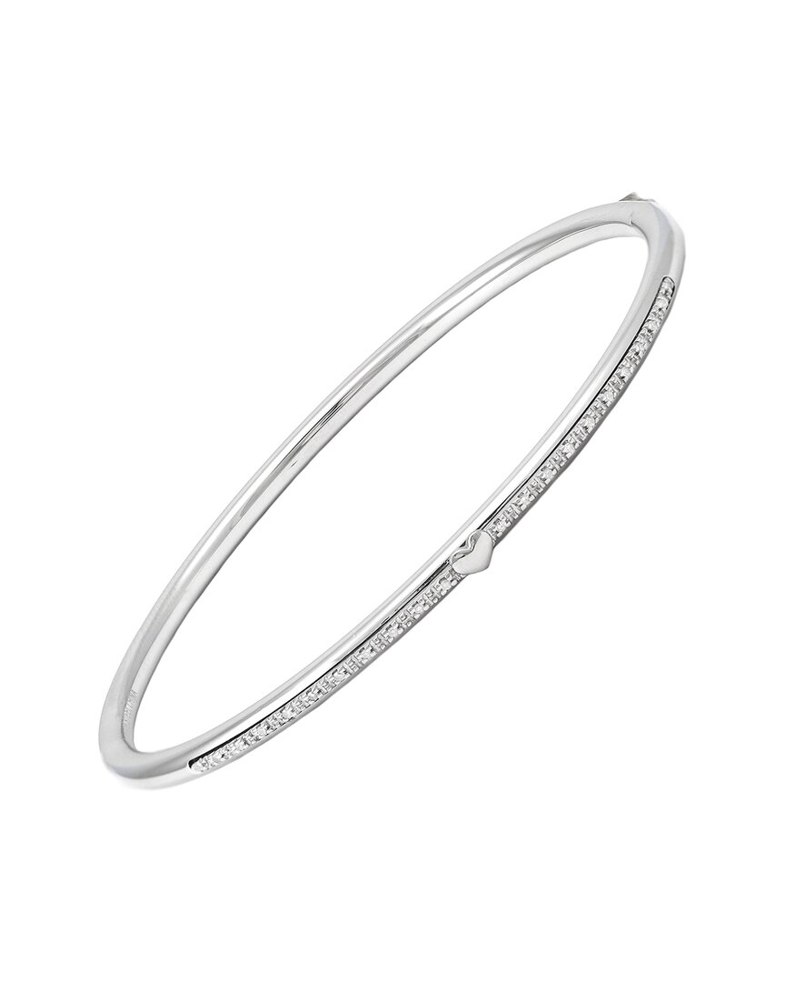 Diamond Select Cuts 0.09 Ct. Tw. Diamond Silver Bangle In Silver