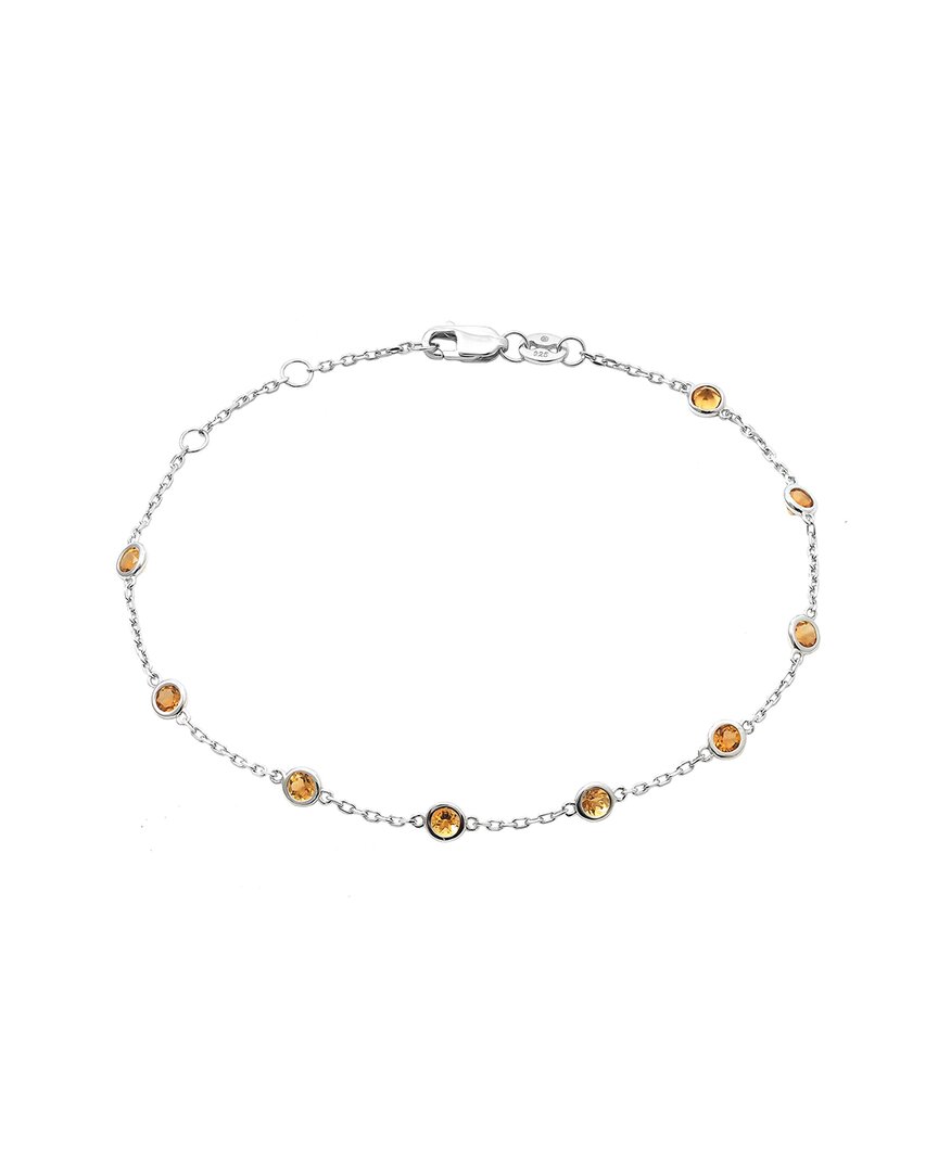 Gemstones 0.95 Ct. Tw. Citrine Silver Bracelet In Metallic