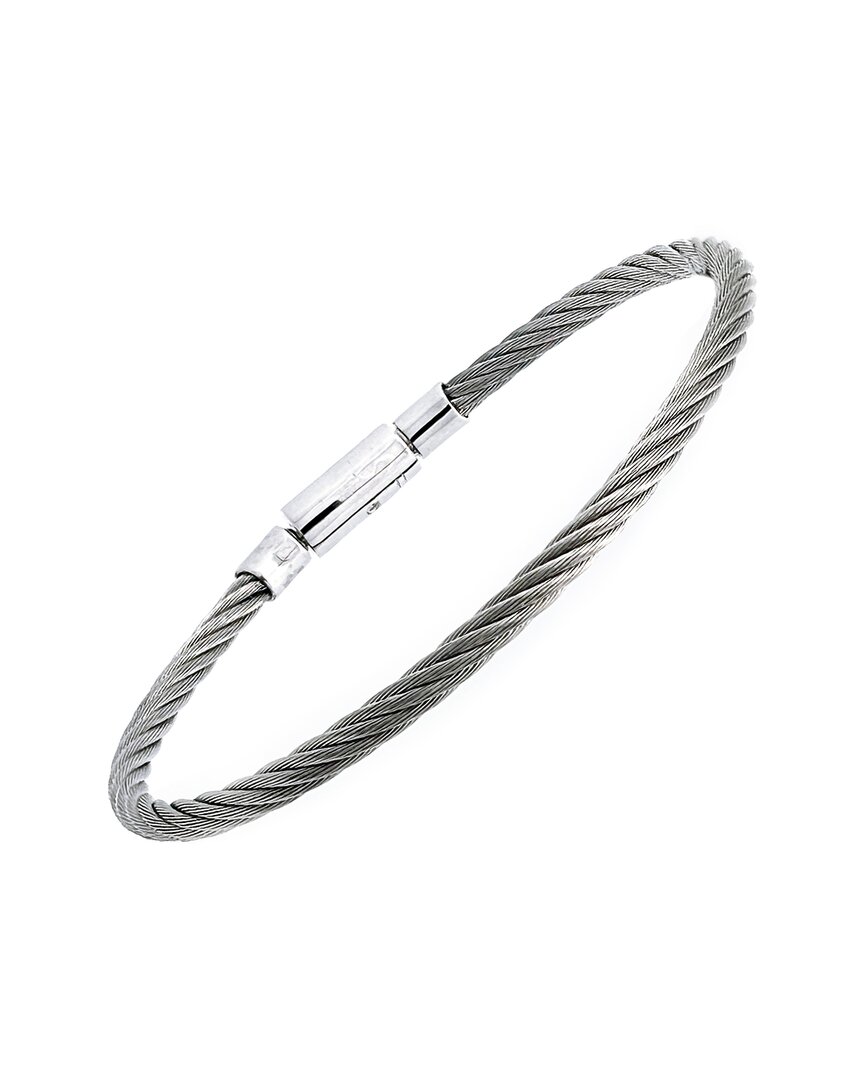 Diamond Select Cuts 0.01 Ct. Tw. Diamond Silver Bangle In Silver