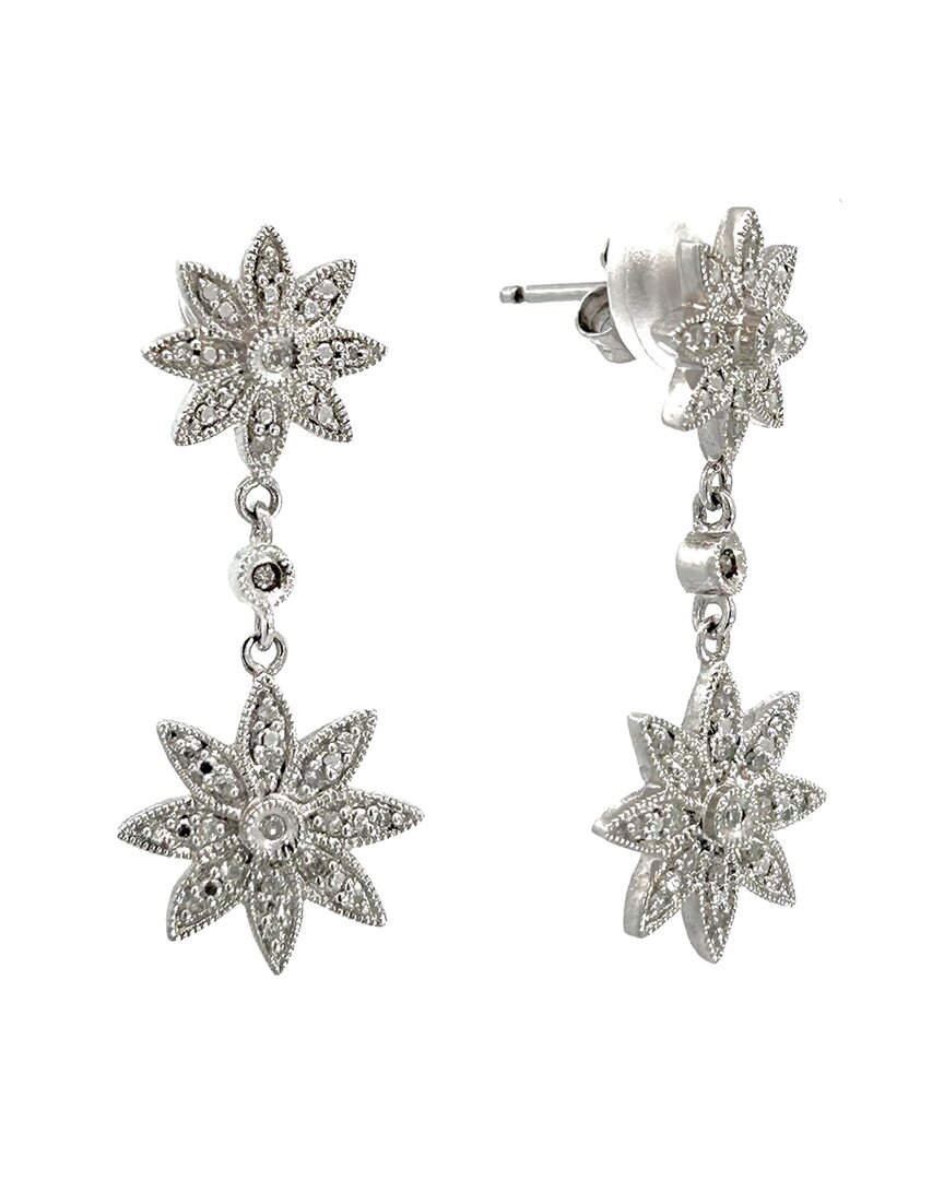 Diamond Select Cuts 0.15 Ct. Tw. Diamond Silver Earrings In Metallic
