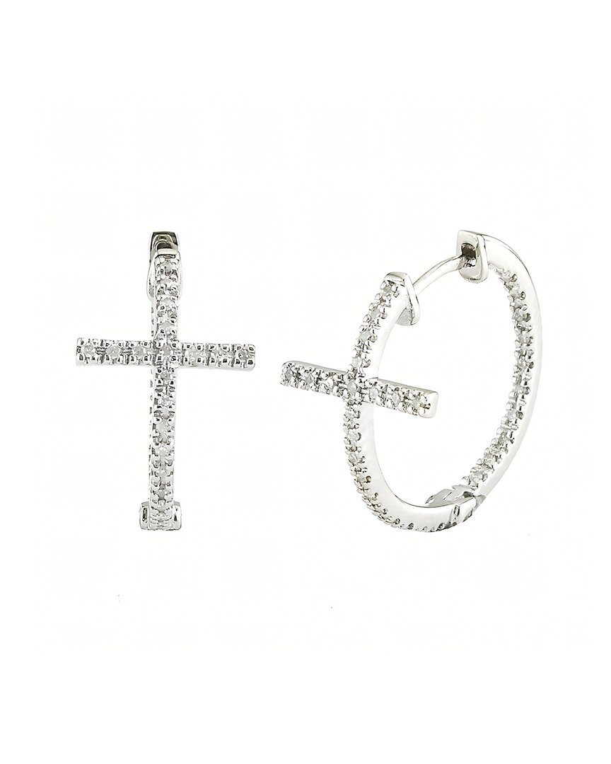 Diamond Select Cuts 0.18 Ct. Tw. Diamond Silver Earrings In Metallic