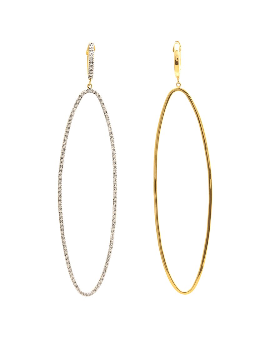 Diamond Select Cuts 0.10 Ct. Tw. Diamond Silver Earrings In Gold