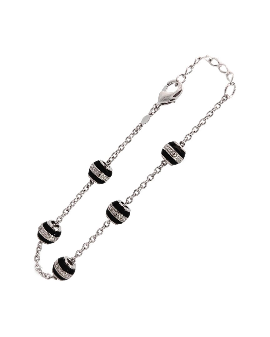 Diamond Select Cuts 0.09 Ct. Tw. Diamond Silver Bracelet In Metallic