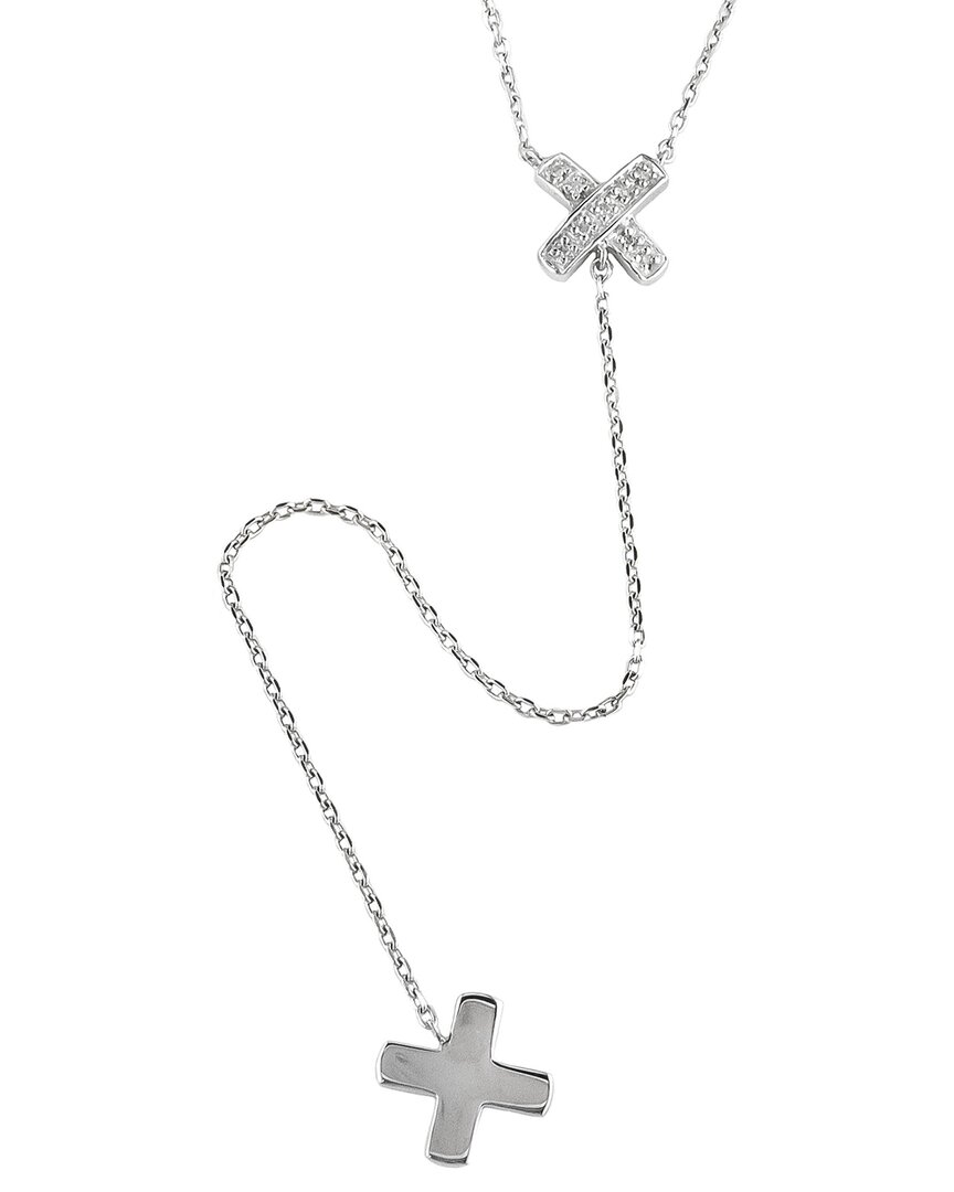 Diamond Select Cuts 0.03 Ct. Tw. Diamond Silver Necklace In Metallic