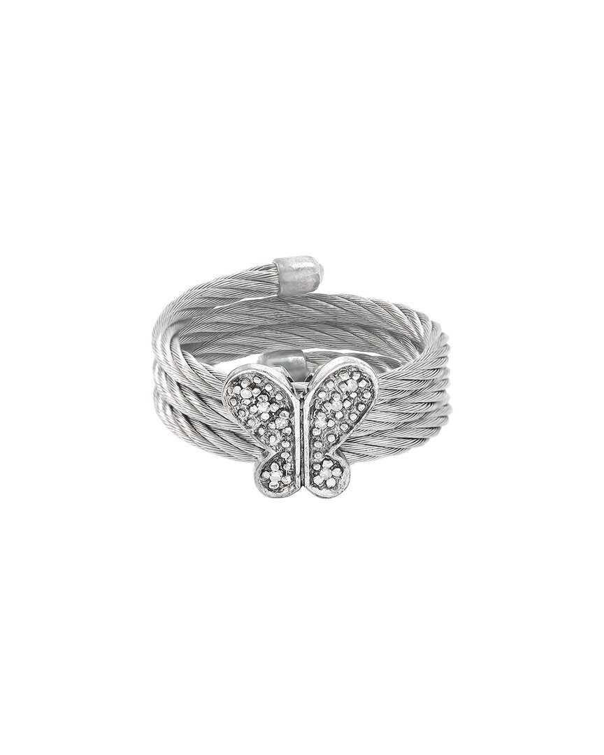 Diamond Select Cuts 0.04 Ct. Tw. Diamond Silver Ring In Metallic