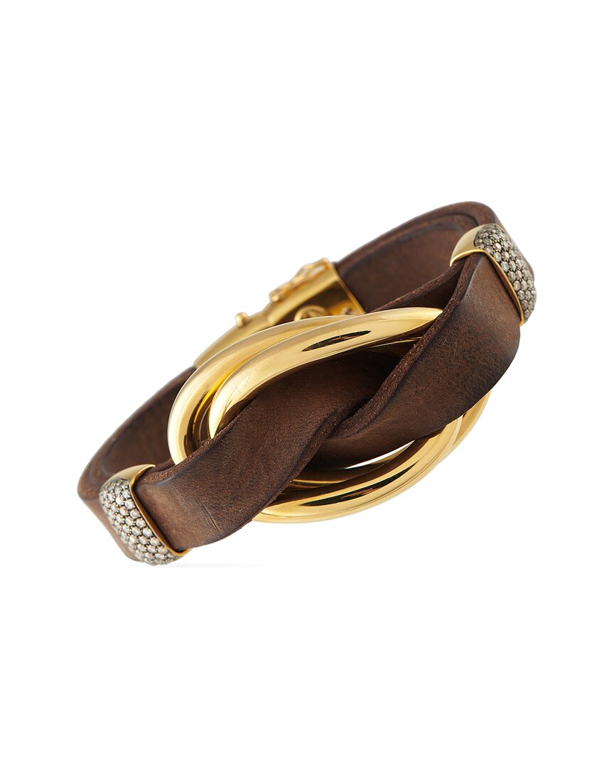 Oromalia Salvatore Barberi 18k Yellow Gold 1.43ct Diamond Bracelet Osb09-070225 In Brown