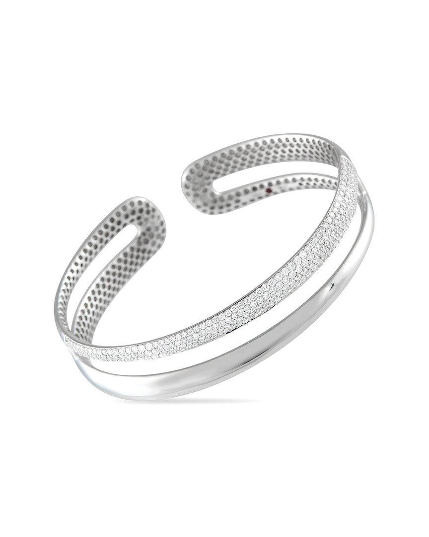 Roberto Coin Scalare 18k White Gold 1.75ct Diamond Cuff Bracelet Rc15-072325 In Silver