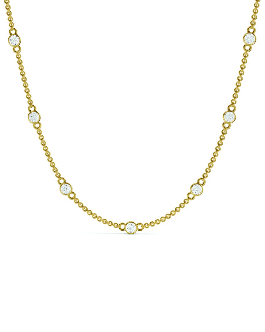 Lab Grown Diamonds 14k 0.50 Ct. Tw. Lab-grown Diamond Station Necklace In Gold