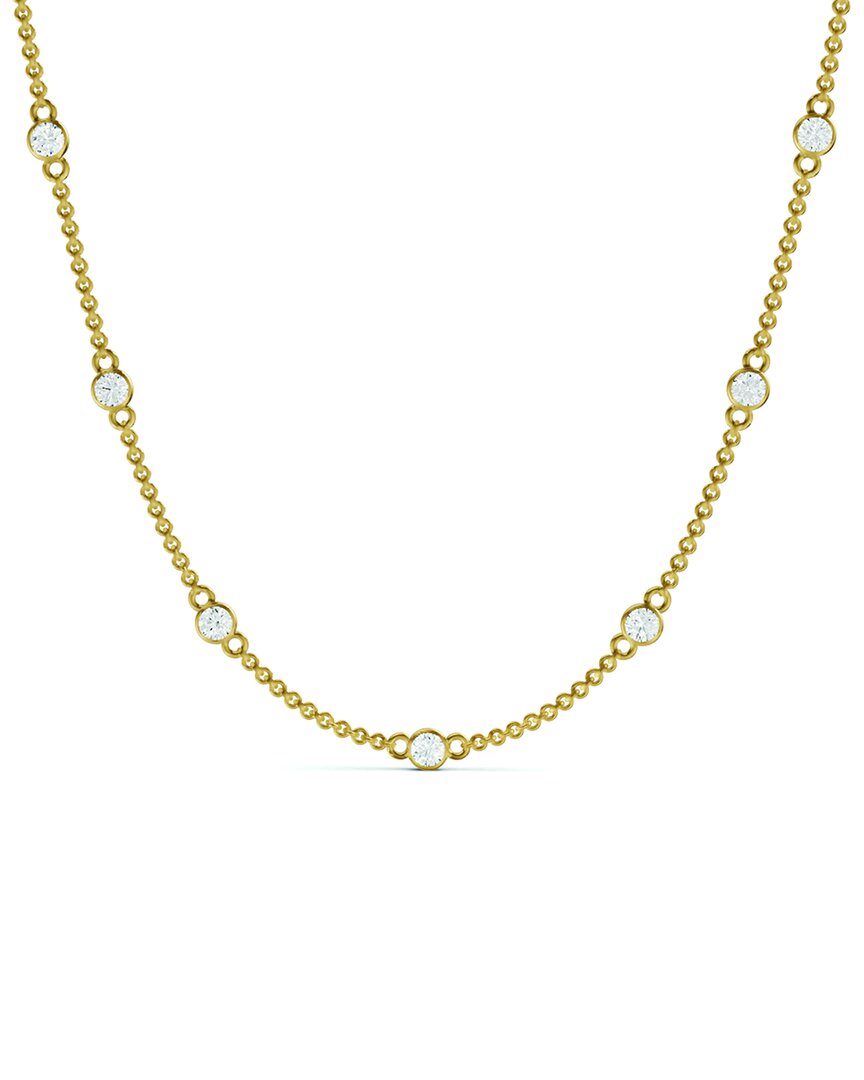 Lab Grown Diamonds 14k 1.00 Ct. Tw. Lab-grown Diamond Station Necklace In Gold