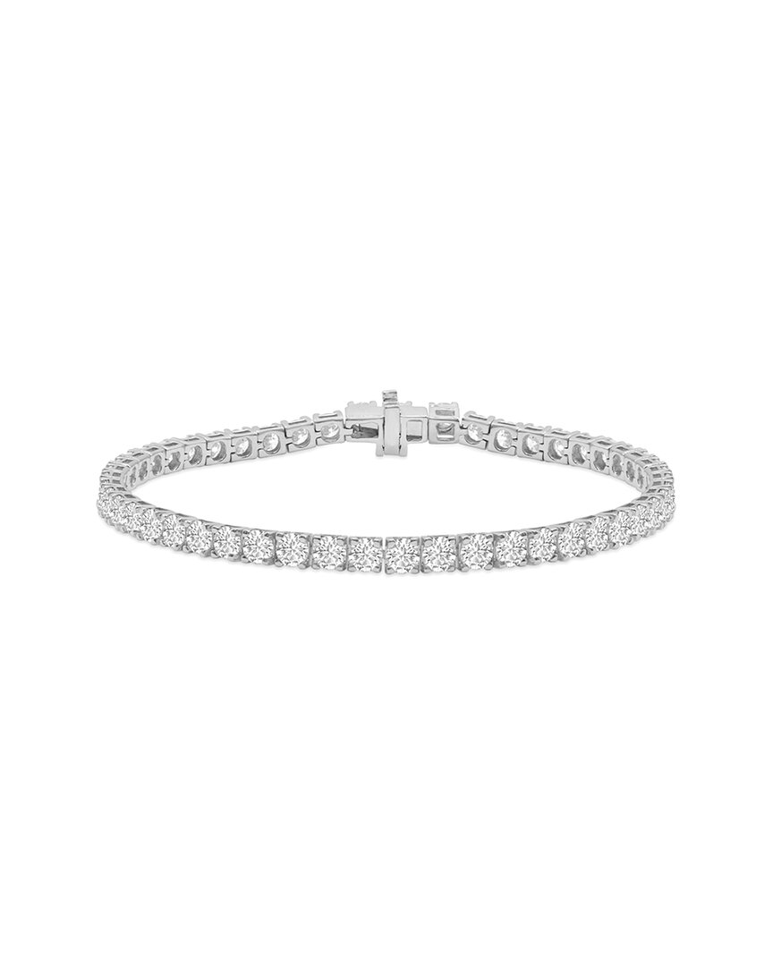 Lab Grown Diamonds 14k 10.00 Ct. Tw. Lab-grown Diamond Tennis Bracelet In Metallic