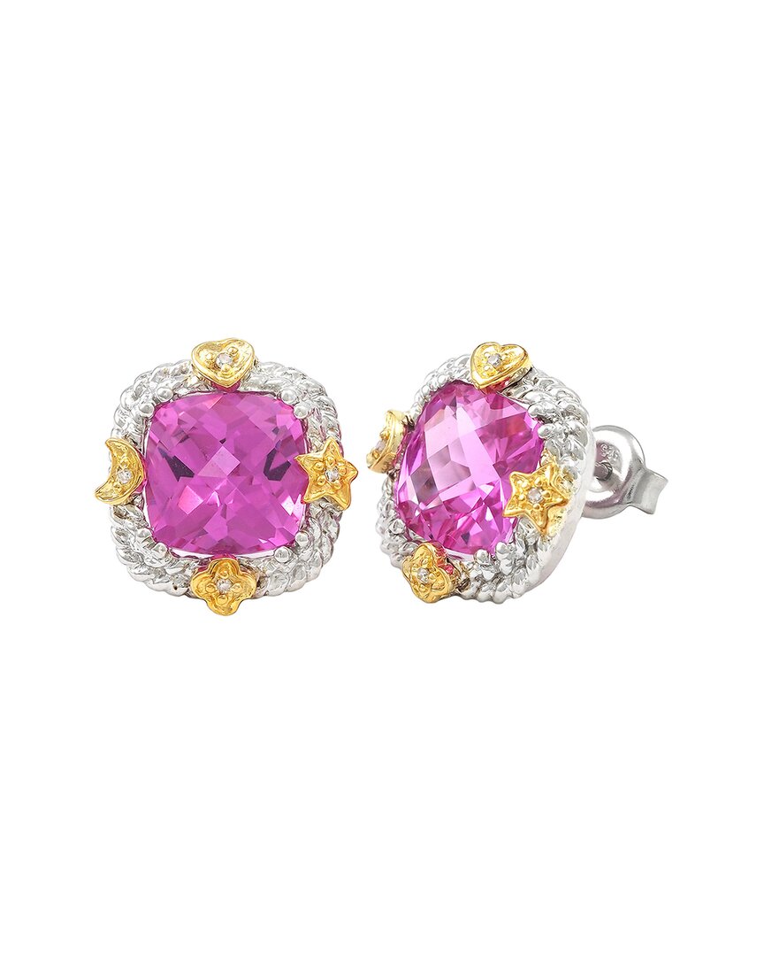 Gemstones Dnu 0 Units Sold Silver 3.53 Ct. Tw. Diamond & Pink Corundum Earrings