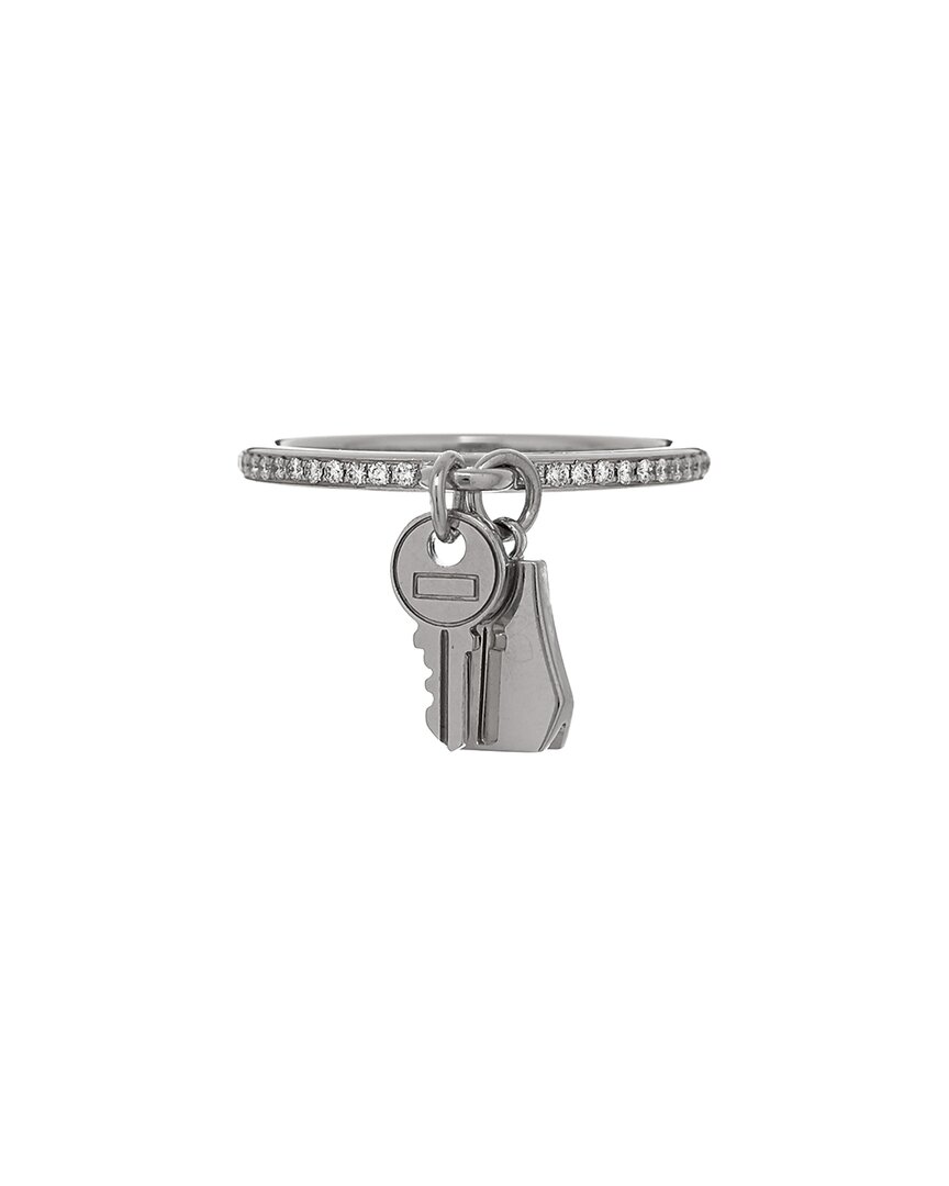 Pre-owned Hermes Hermès 18k Diamond Kelly Clochette Ring 52 6 (authentic Pre-loved)