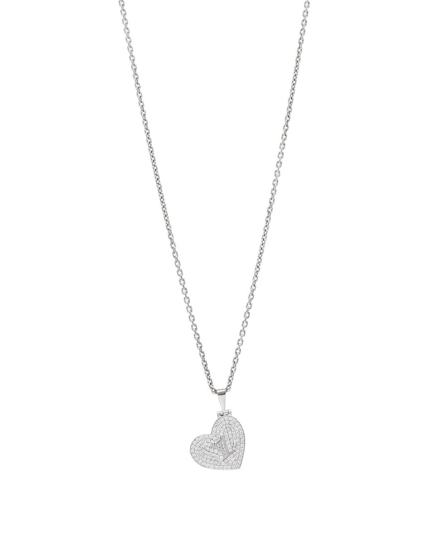Pre-owned Louis Vuitton 18k Diamond Heart Locket Pendant Necklace (authentic Pre-loved)