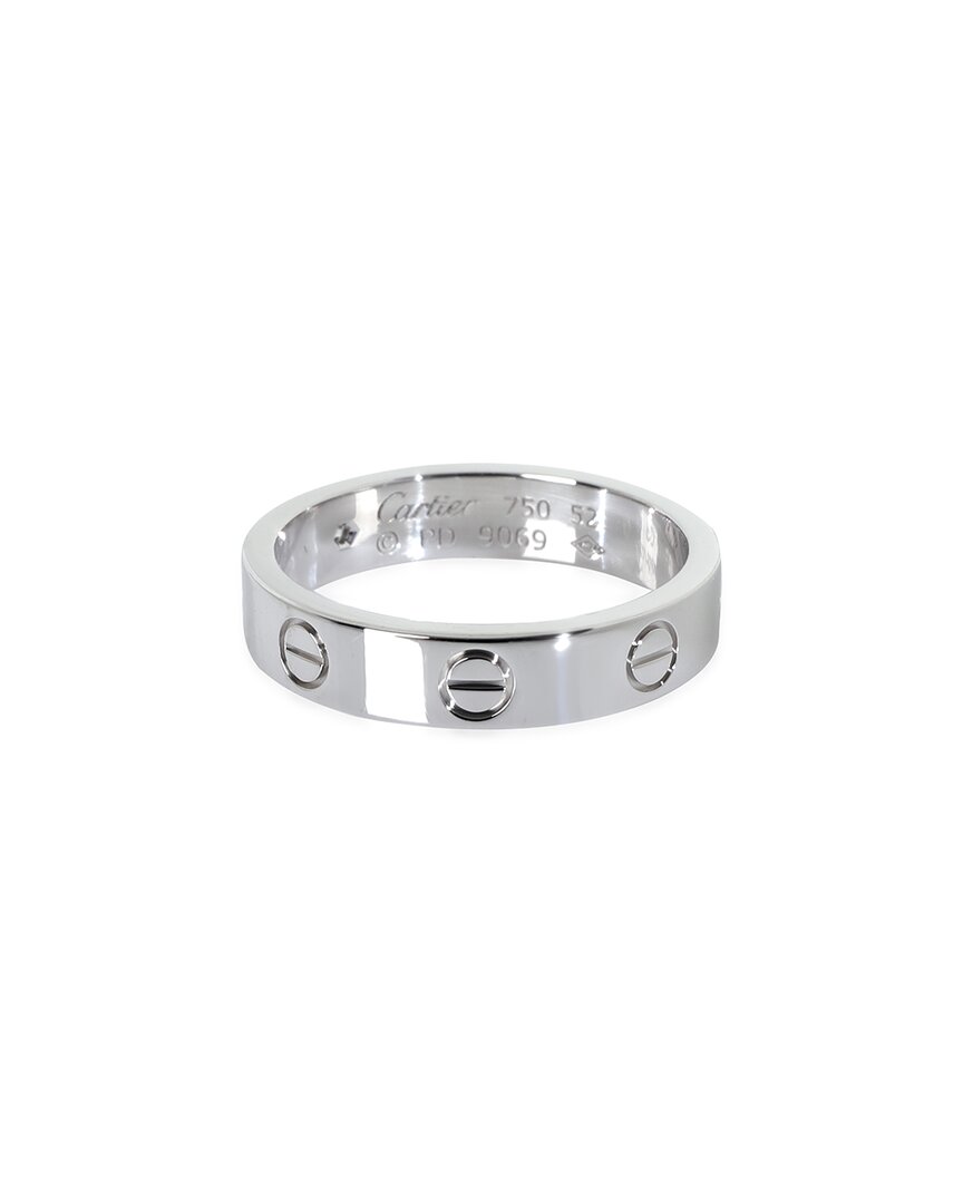 Cartier Small Model Love 18k 0.04 Ct. Tw. Diamond Ring (authentic Pre-loved) In Metallic