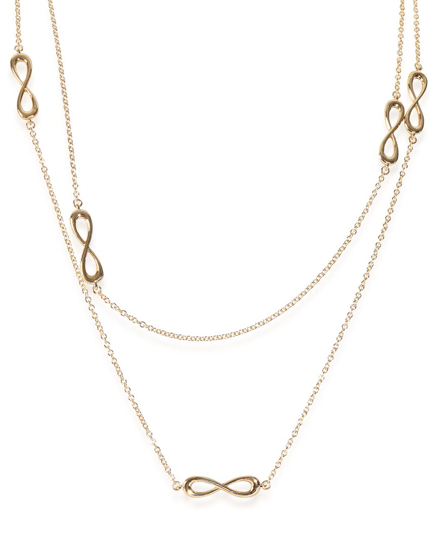 Tiffany & Co . Infinity Station 18k Necklace (authentic Pre-loved) In Brown