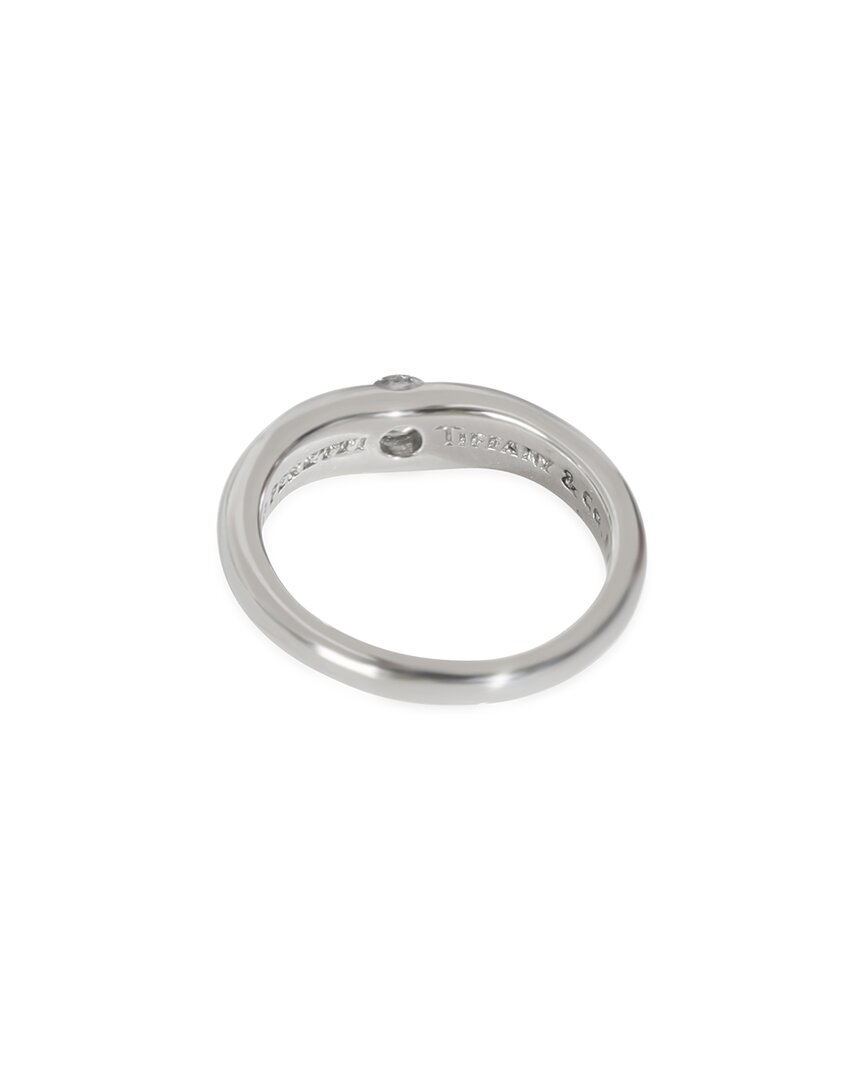 Tiffany & Co . Vintage Elsa Peretti Curved Platinum 0.36 Ct. Tw. Diamond Ring (authentic Pre-loved) In Brown