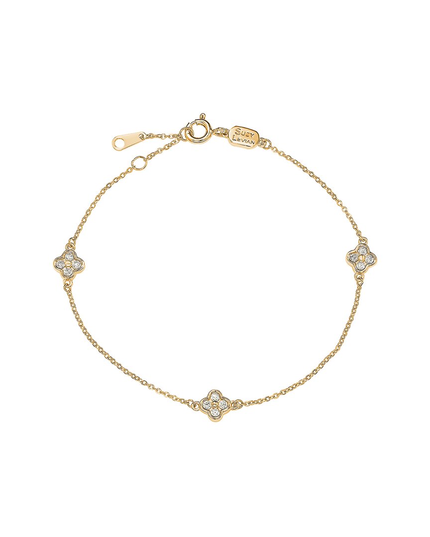 Suzy Levian 14k 0.24 Ct. Tw. Diamond Station Bracelet